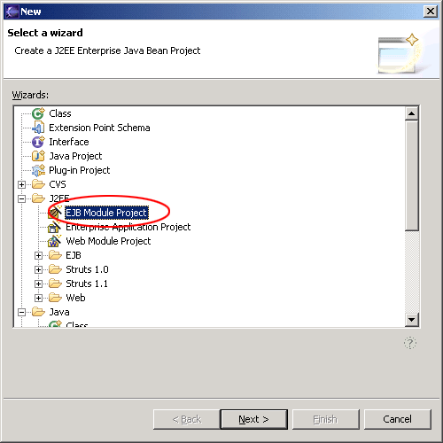 new ejb project