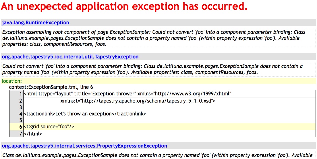 Show error messages and displays the line in the template which caused the problem